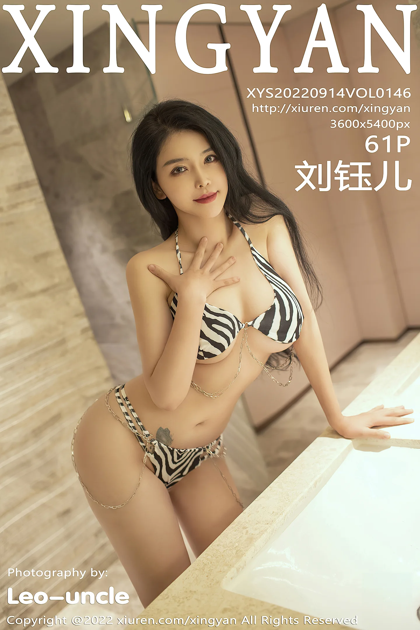 [XINGYAN星颜社]VOL.146_女神刘钰儿私房浴室性感黑白条纹比基尼秀完美身材迷人诱惑写真69P-秀人网 - XiuRen.Pro